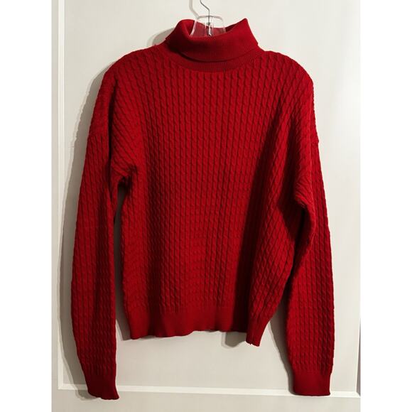 Vintage Pendleton Country Sophisticates Women Sz L Red Sweater Turtleneck Prep - Picture 1 of 9